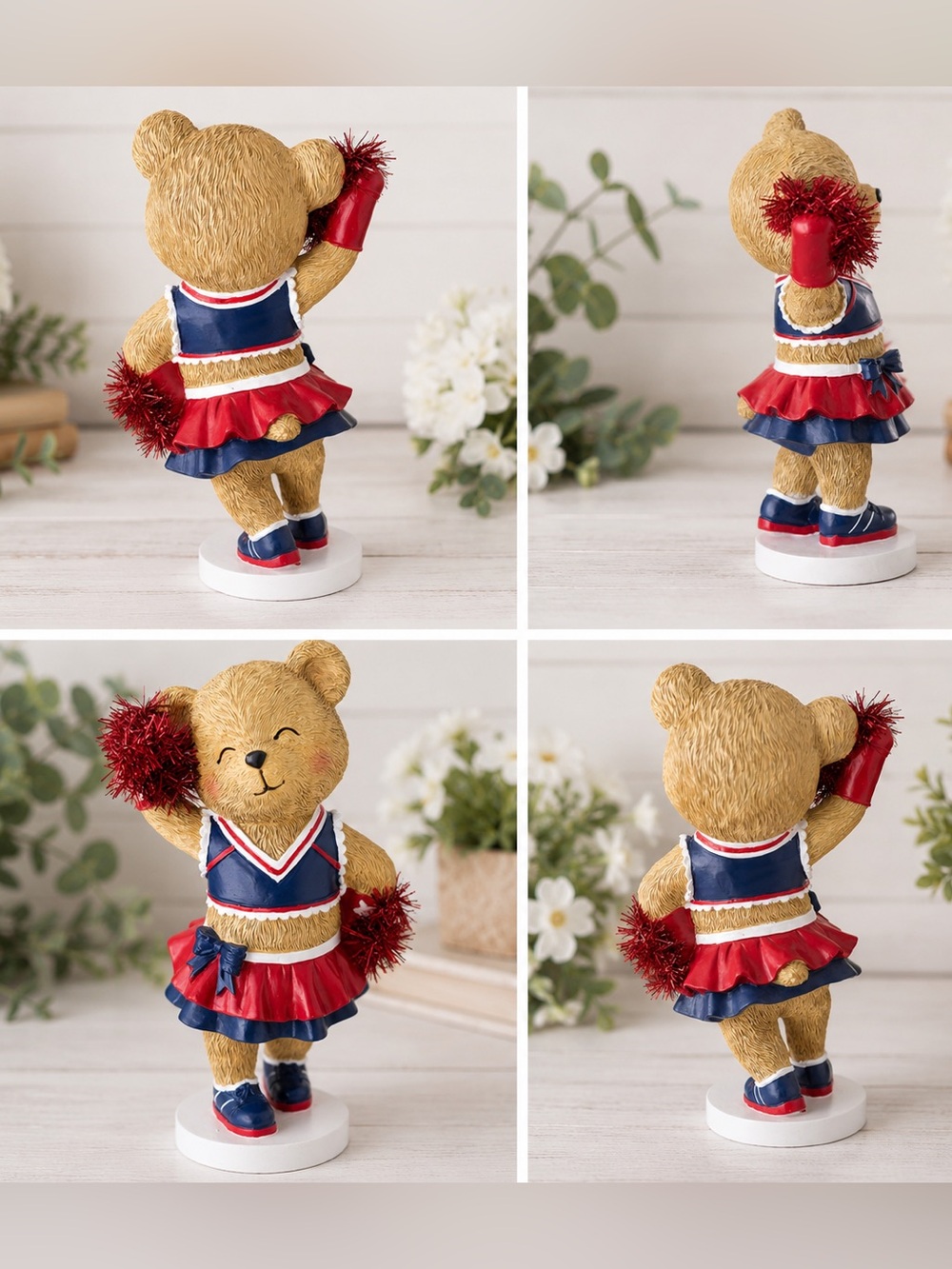 Cheerleader Teddy Bear Figurine – 11” – New from Ross